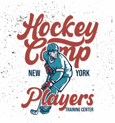 Hockey Championship Vintage Poster Design Template