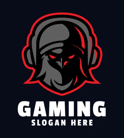 Modèle de conception de logo de mascotte d'oiseau de jeu