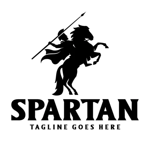 Spartan Spear Logo Design Template