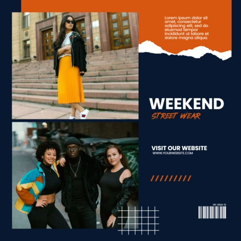 Urbanic trending streetwear mode social media post ontwerpsjabloon
