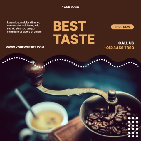 Best Taste Coffee Instagram Post Design Template