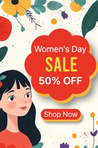 Women's Day Sale Design for Social Media Story Template