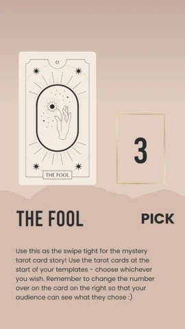 Glissez vers la droite pour révéler le message de votre carte de tarot instagram story post design template