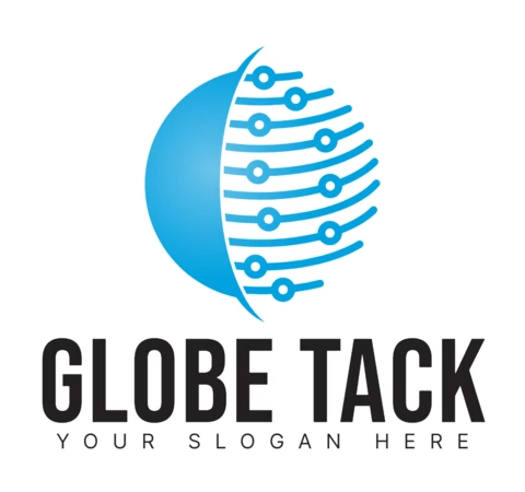 Globe Tack bunte Logo-Design-Vorlage