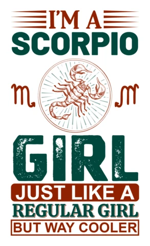 Editable Scorpio Girl Typography Design Template – Fun and Stylish Astrology Art