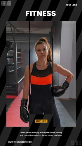 3 stripes triptych promotional instagram story post design template