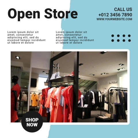 Open Store Fashion Sale Instagram Post Design Template