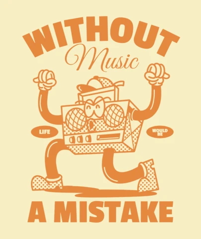 Plantilla de diseño de vibras de música retro: 'sin música, la vida sería un error'