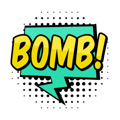 Bomb ! onomatopée pop art comic style text effect template