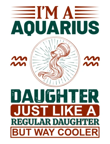 Modèle de conception de fille aquarius rétro - graphique modifiable pour cadeaux personnalisés