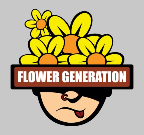 Modello di maglietta con personaggio dei cartoni animati della generazione dei fiori