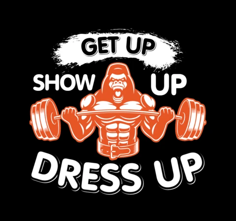 Modelo de design de camiseta motivacional para academia