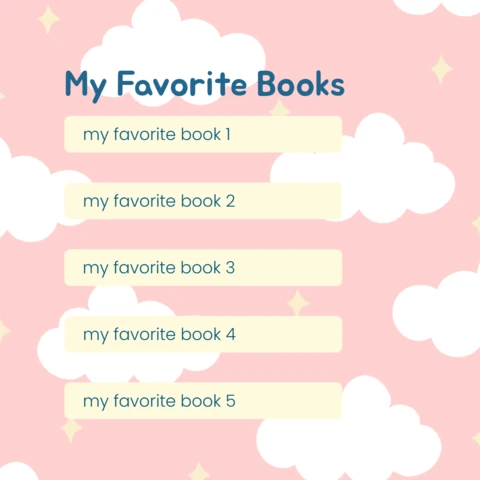 Plantilla de diseño de post de instagram de libro favorito