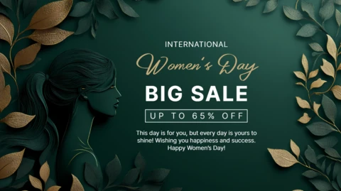 Women's Day Sale Design With Goddess In Old Money Style Banner Template
