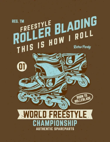 Freestyle Roller Blading T-shirt Design Template
