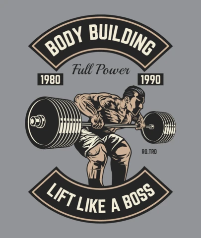 Bodybuilding Retro Poster Design Template