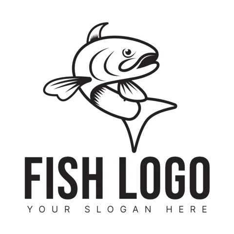 Modello di progettazione del logo del pesce nero
