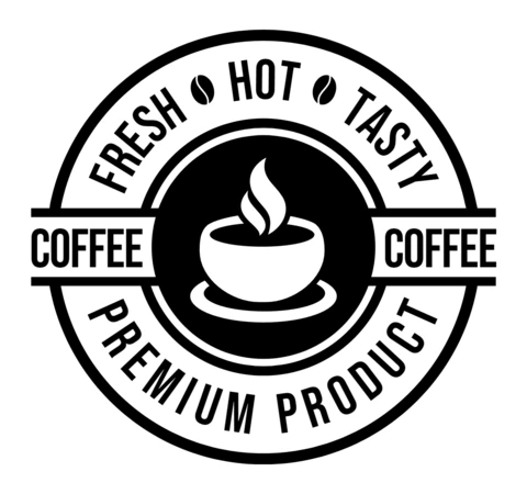 フレッシュでホットなコーヒーショップのロゴデザインテンプレート