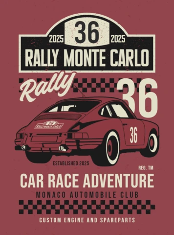 Modèle de t-shirt pour le rallye Monte Carlo
