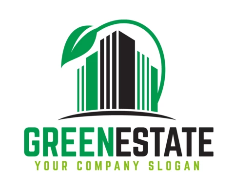 Green State Leaf Logo Design Template