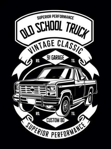 Old School Truck T-shirt Design Template