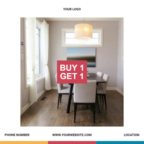 Bright With Hint Of Color Instagram Post Design Template