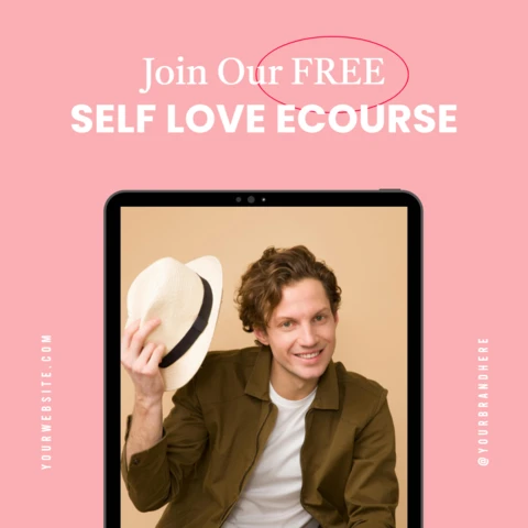 Nette Selbstliebe Ecourse Förderung Instagram Post Design Vorlage