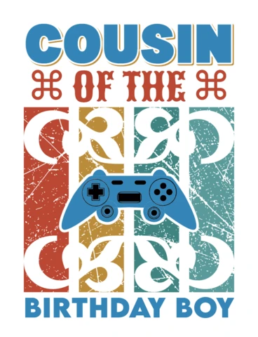Colorful Gamer Birthday Boy Design Template for Cousins