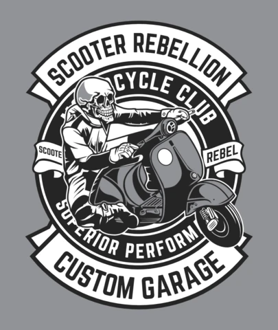 スクーター反乱 Tシャツ デザイン テンプレート