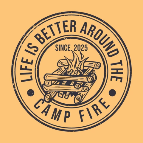 Campfire Vintage T-shirt Design Template