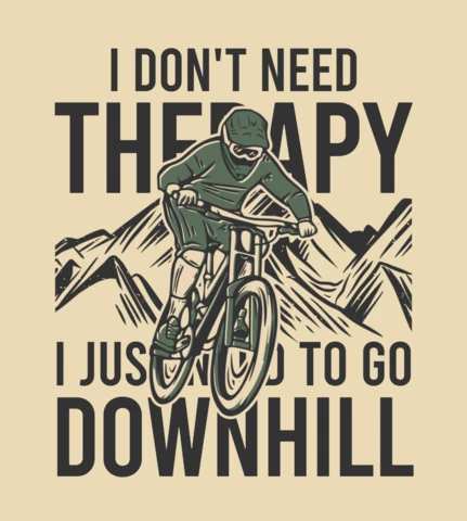 Mountain Biker Vintage T-shirt Design Template