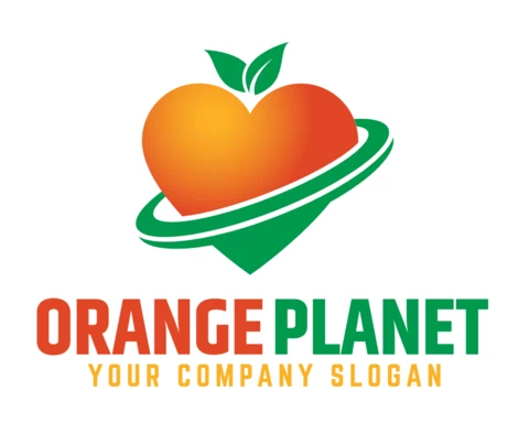 Colorful Orange Planet Logo Design Template