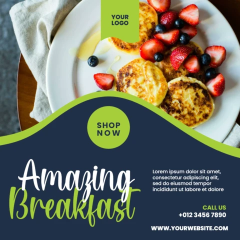 Distinctive Cheerful Wavy Promotional Social Media Post Design Template