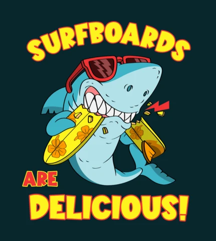 Modèle de conception de planches de surf avec requins