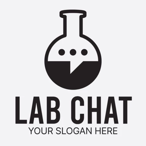 Modèle de logo pour le chat en laboratoire noir