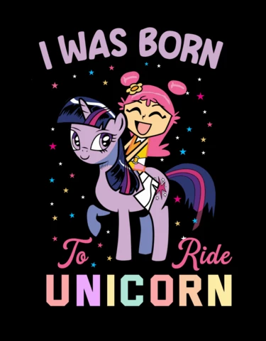 I Was Born To Ride Unicorn T-shirt Design Template