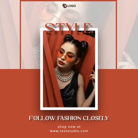 Einfache Damenmode-Stilkollektion in Weiß und Orange-Rot – Instagram-Beitrag