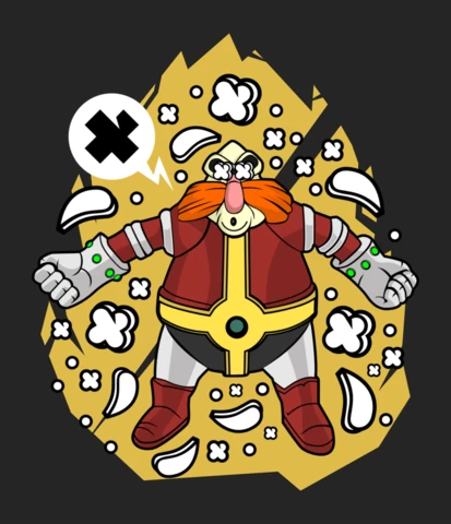 Modelo de design de pôster de cultura pop de personagem de desenho animado Robotnik