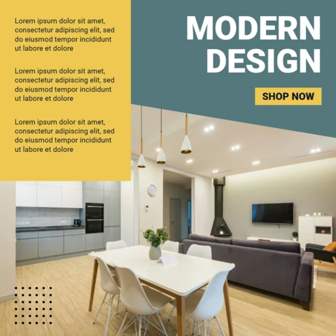 Geometric Two-Tone Advertisement Social Media Post Design Template