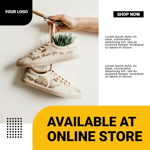 Negozio online streetwear sneakers vendita instagram post design template