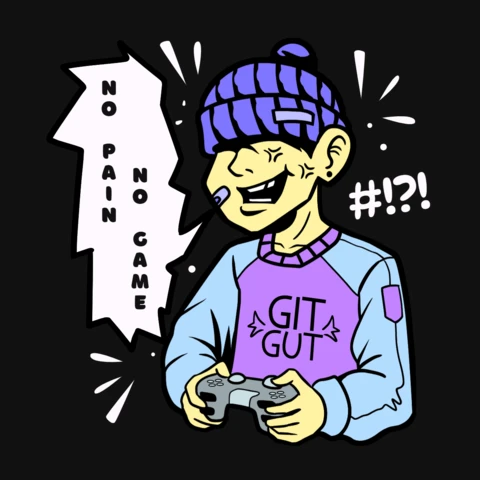 Git gud gracz, żadnego bólu, żadnej gry - szablon projektu koszulki