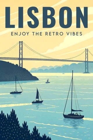 Retro Lisbon Design Template for Travel Posters