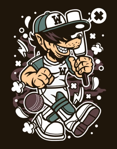 Lobo grillo personaje de dibujos animados plantilla de diseño de póster