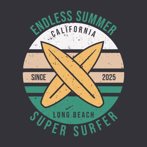 Endless Summer Surfing Logo Design Template