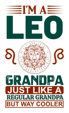 Vintage Leo Grandpa Design Template: Fun and Cool Typography for Personalized Gifts