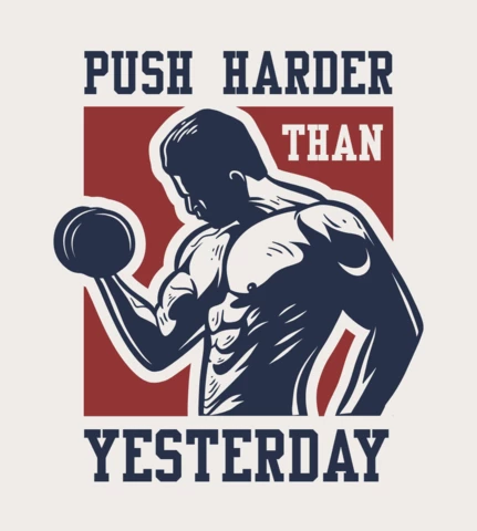 Muscle Man With Dumbbell T-shirt Design Template