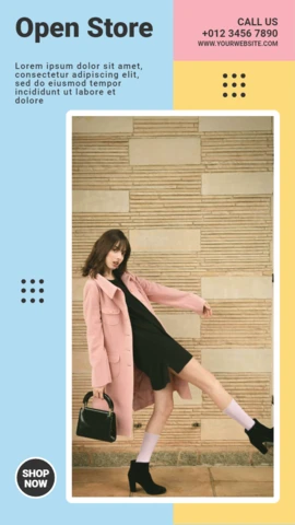 Open Store Fashion Instagram Story Post Design Template