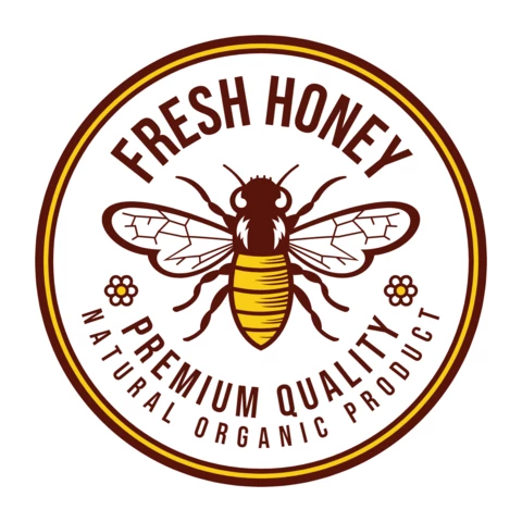 Fresh Honey Bee Logo Design Template