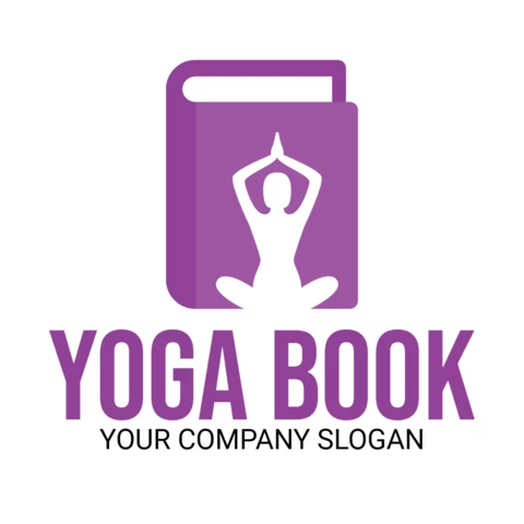 Modello di logo per libro di yoga