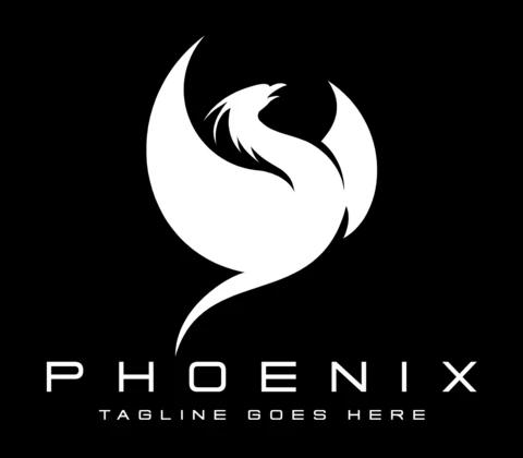 Plantilla de diseño de logotipo de phoenix majestuoso